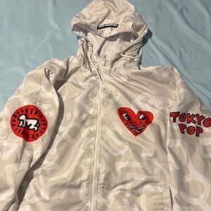 Keith Haring Members Only Tokyo Pop White Windbreaker Jacket